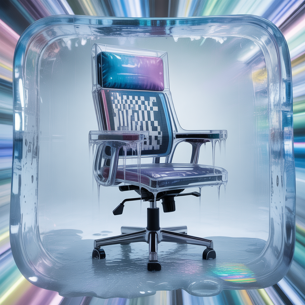 Office Chair Frozen in Ice
